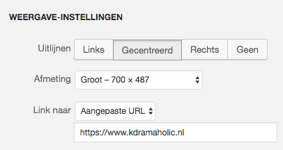 Wordpress afbeelding linken