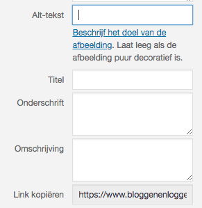 Alt-tag plaatsen op een WordPress blog